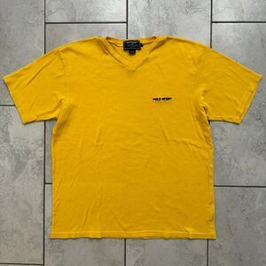 Vintage Polo Sport Ralph Lauren V-neck Shirt Size XL Mens Yellow